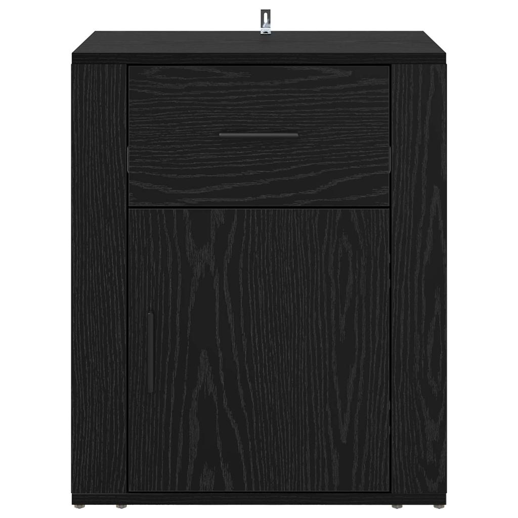 Nightstand Black Oak Effect 35 x 50 x 60 cm Engineered Wood
