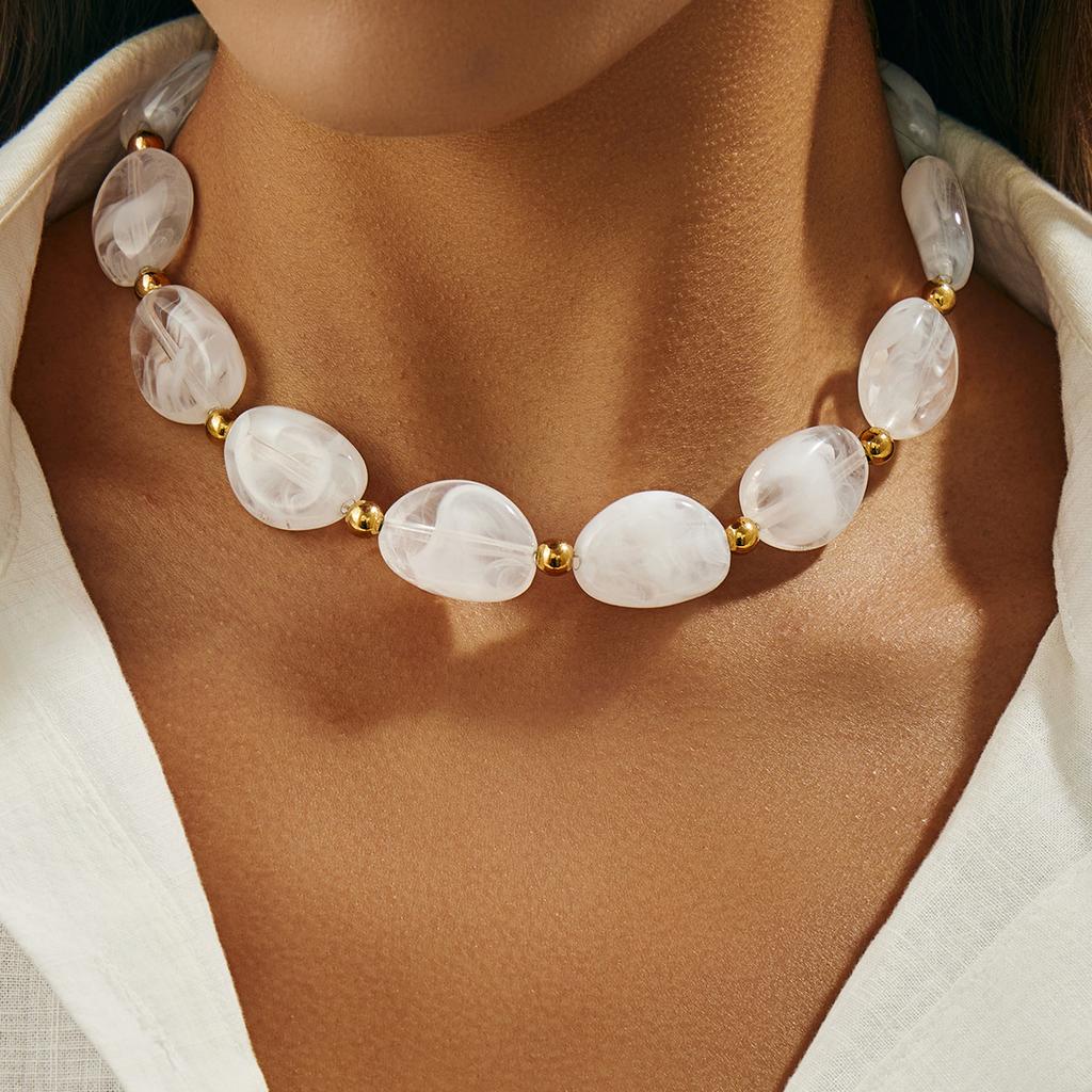 Irregular Resin Beads Choker for Women Necklace Jewelry Accessories