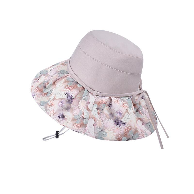 New Summer Sun Hat Children Fashion Big Brim Sun Protection Bucket Hat Outdoor Travel Face Cover Beach Sun Hat