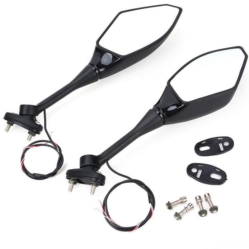 Motorcycle Rearview Mirrors with LED Turn Signals Light For Honda Cbr 600 Rr 2004-2010 Double Light Acrylic Glass Reverse Mirror