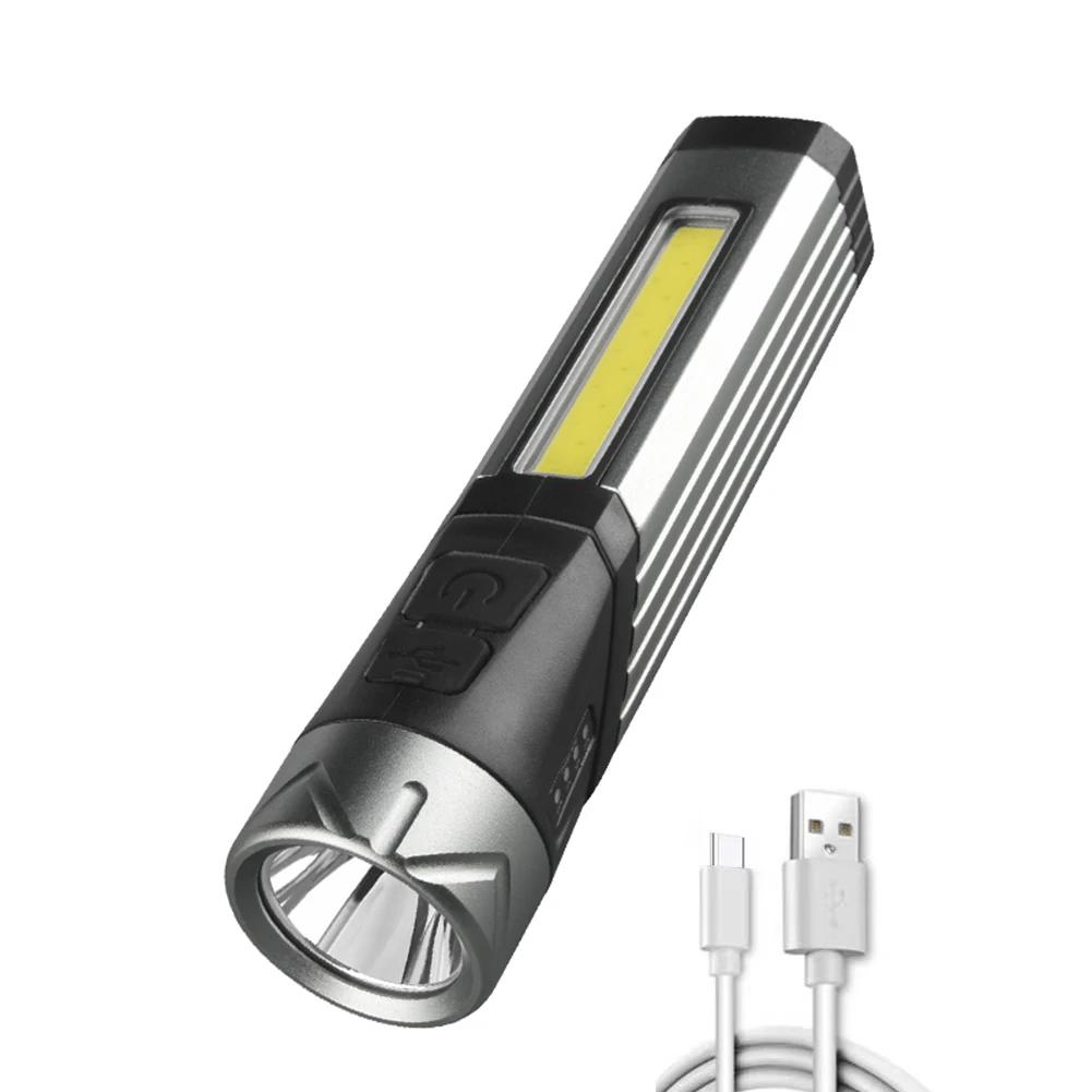 Car LED Strong Light Flashlight Portable Magnet Camping Torch 90 ° Rotatable Head Multifunctional Folding Handheld Work Lights