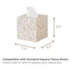 Mother-of-pearl Inlaid Square Tissue Box Handcrafted with a Sliding Base White Color.