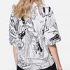Li Ning X Disney Mickey Series SS22 Cartoon Pattern All Over Print Loose Short Sleeve T-Shirt Women Tops Black White AHSS272-3