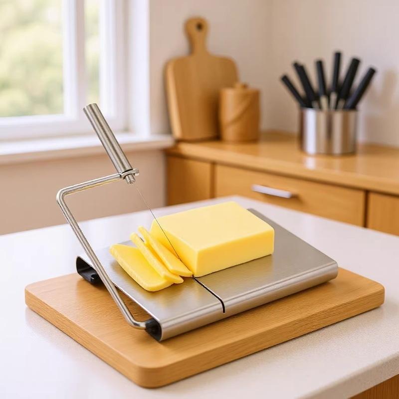 Cheese And Butter Slicers With Wire Cheese Adjustable Cheese Cutter Board Stainless Steel Cutting Wire