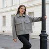 2025 European & American Women's Casual Woolen Coat with Zipper & Large Pockets - Autumn/Spring Fashion Loose Fit
