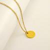Round stainless steel 26 English letters necklace pendant mirror DIY jewelry accessories 26 letters