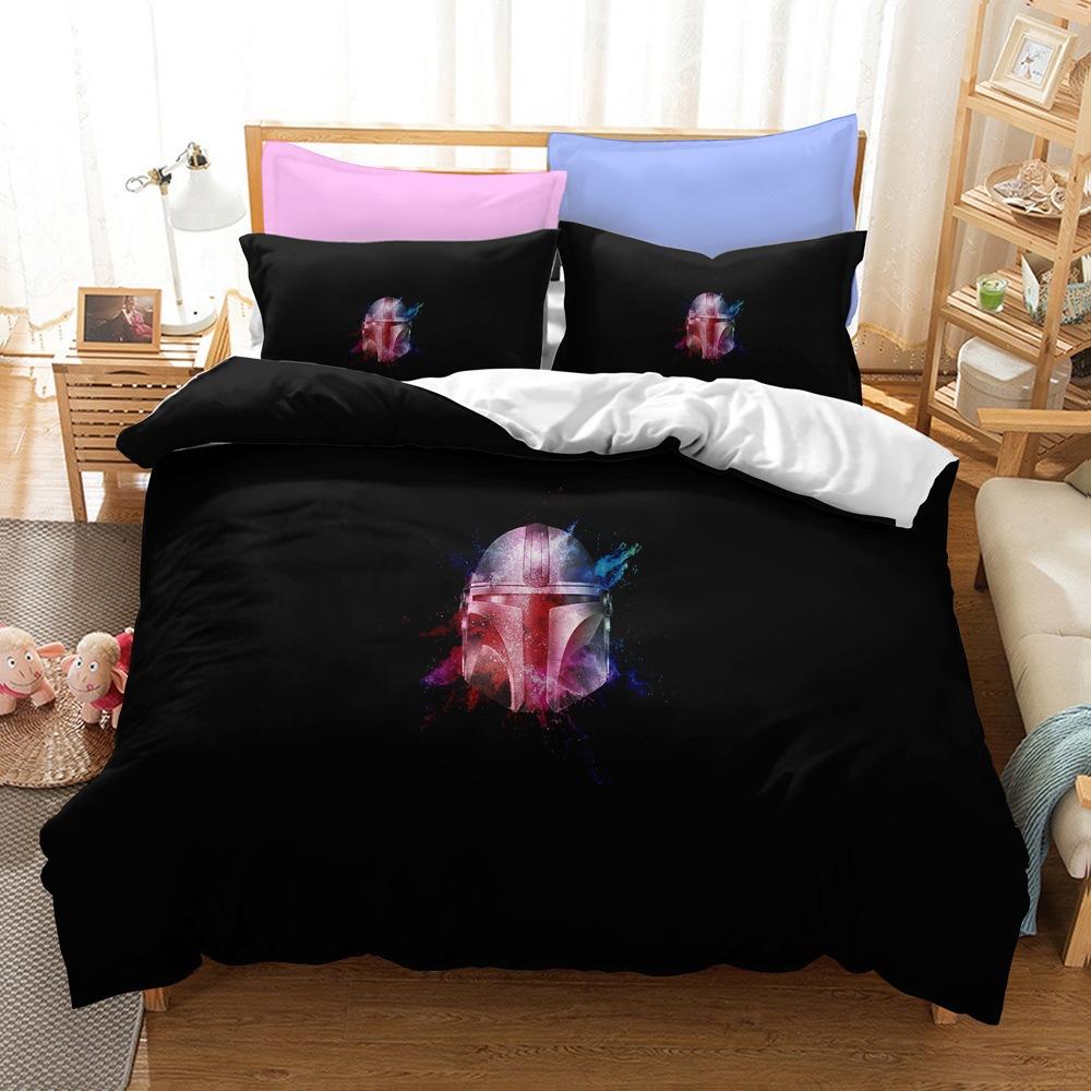 Juego de Ropa de Cama, Serie Mandalorian Tamaño Funda Nórdica de Tres Piezas