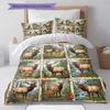 Retro Oil Painting Animals Pattern Bedding,Quilt Set Quilt Cover Pillowcase Home Birthday Gift (1 * duvet cover + 2 * pillowcase, without core)