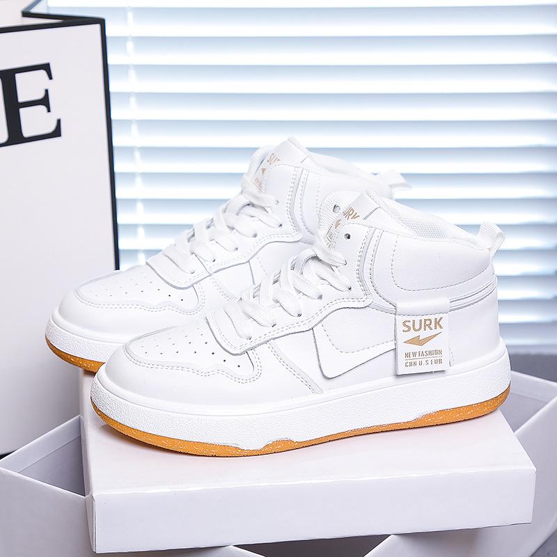 

High-top little white shoes women s 2025 new autumn and winter high street flat-bottomed women s shoes ins versatile casual sports board shoes 35