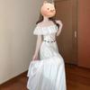 French Ruffled Off-shoulder Dress for Women, New Summer Style, Super Pretty, Niche Design, Elegant Long Skirt