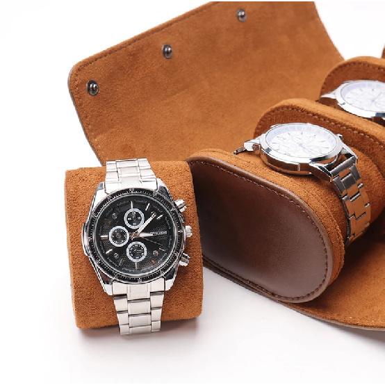 For Men Women Leather Watch Roll 1 2 3 slots Luxury Genuine Storage Box Travel Bag Watch Case Gift Box Watch Pouch