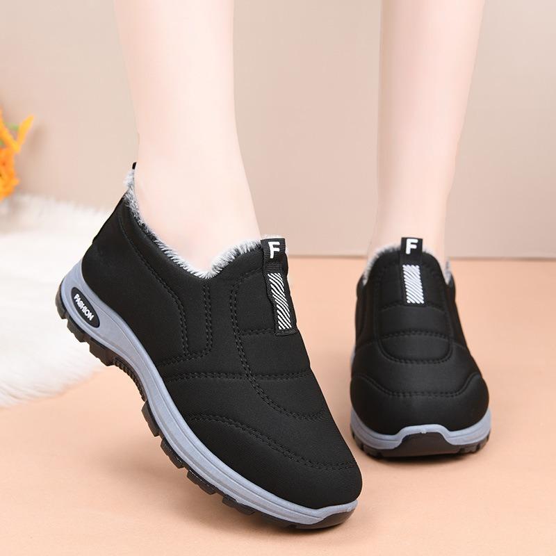 Winter warm one-pedal mother snow boots cotton women's piled thickened medium and old soft-soled cotton boots winter