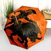 Warrior Cow  pattern, automatic folding umbrella, portable and foldable design, 8 ribs, a Christmas or birthday gift.