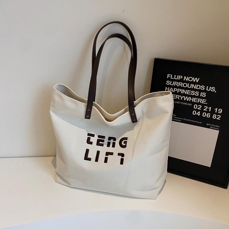 

Женская холщовая сумка большой вместимости, сумка через плечо, студенческая сумка для пригородных поездок бежевый