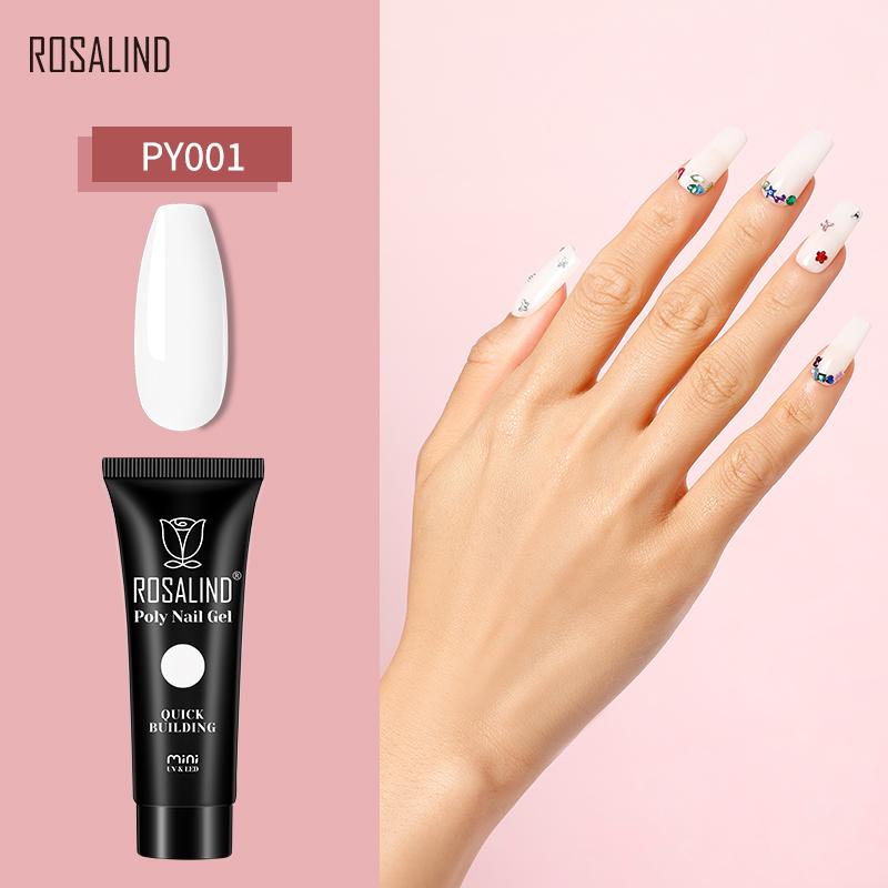 ROSALIND 10ml Poly UV Nail Gel Clear Nude White Quick Building Gel Nail Polish For Acrylic Nails Long Nail Extend Art Design