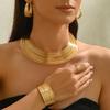 Geometric Collar Choker Necklace Earrings Bracelet Ring for Women Punk Jewelry Sets