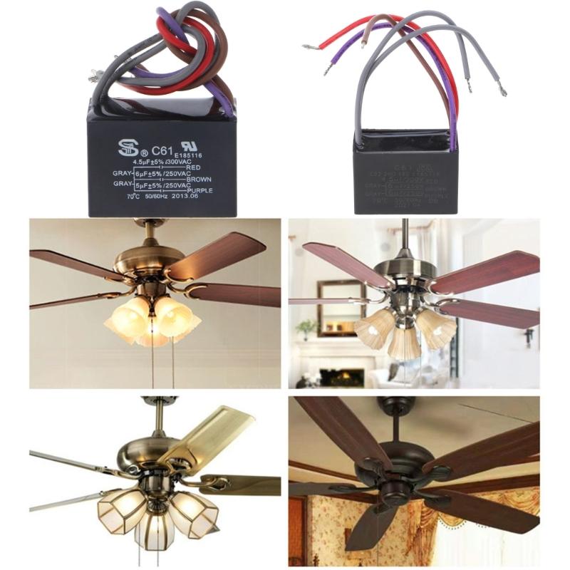 Capacitor para Ventilador de Teto CBB61 4.5+6+5UF 4.5+6+6UF 5+5+5UF 4+4+2.5UF 4+5+6UF 5 Fios 250V 50/60Hz Capacitor de Funcionamento do Motor
