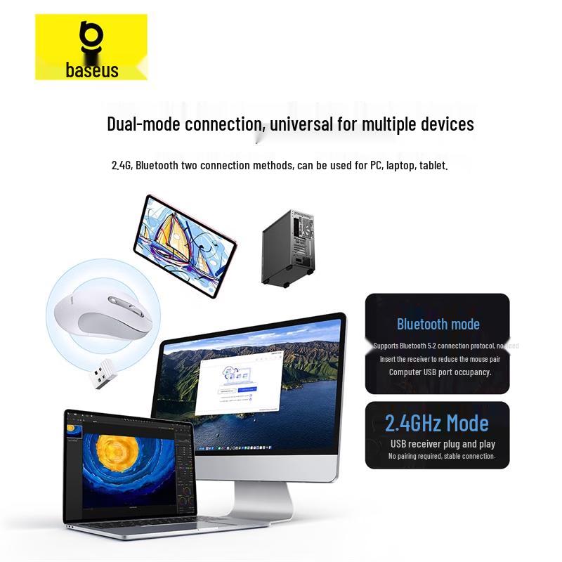 Baseus F02 AI Smart Ergonomic Dual-Mode Wireless Mouse