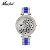 MISSFOX Women Quartz Watch Fashion Bling Casual Ladies Watch Female Quartz Gold Watch Crystal Diamond Leopard For Women Clock