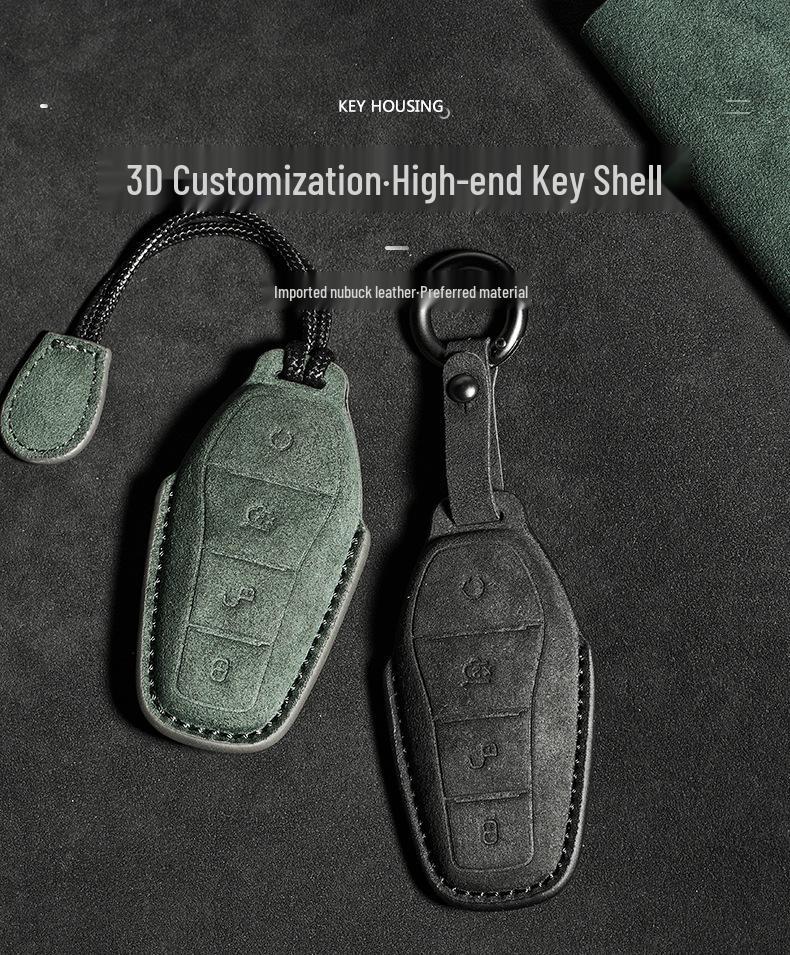 BYD Car Key Suede Case for Tang DMI, Han EV, Dolphin, Seal, Song PLUS, Yuan DMP Models