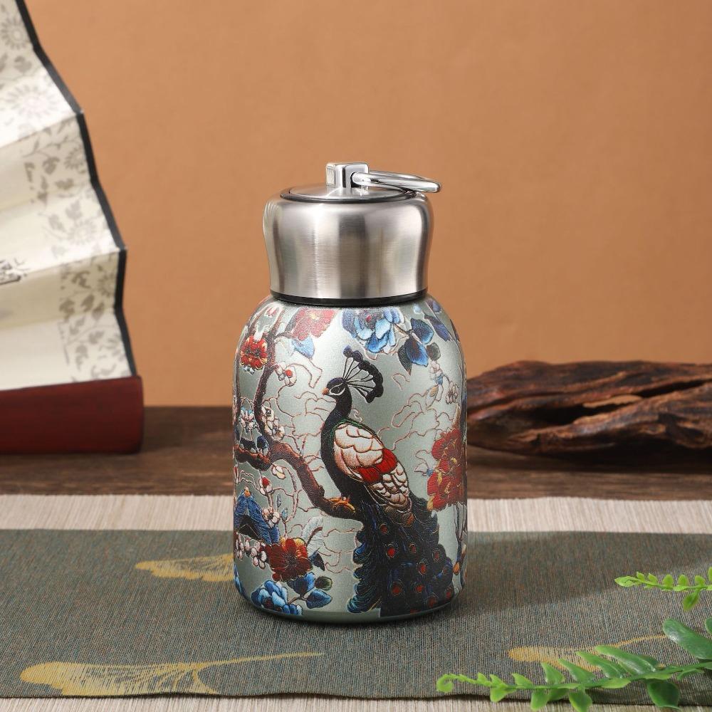 

300ml Water Bottle Leak Proof Slim Insulated Thermal Water Bottle Outdoor Hiking 4