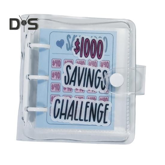 كتاب توفير المال محفظة لاصقة بإبزيم مقاوم للماء ومقاوم للتمزق غلاف PVC منتج جذاب لتوفير المال