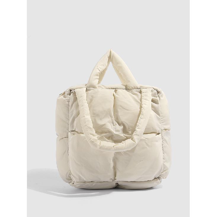 

2025 Новая сумка подмышку Женская Большая Вместимость Мягкая Хлопковая Подушка Пуховая Сумка На Все Случаи Жизни На Плечо Портативная Сумка-Тоут белый