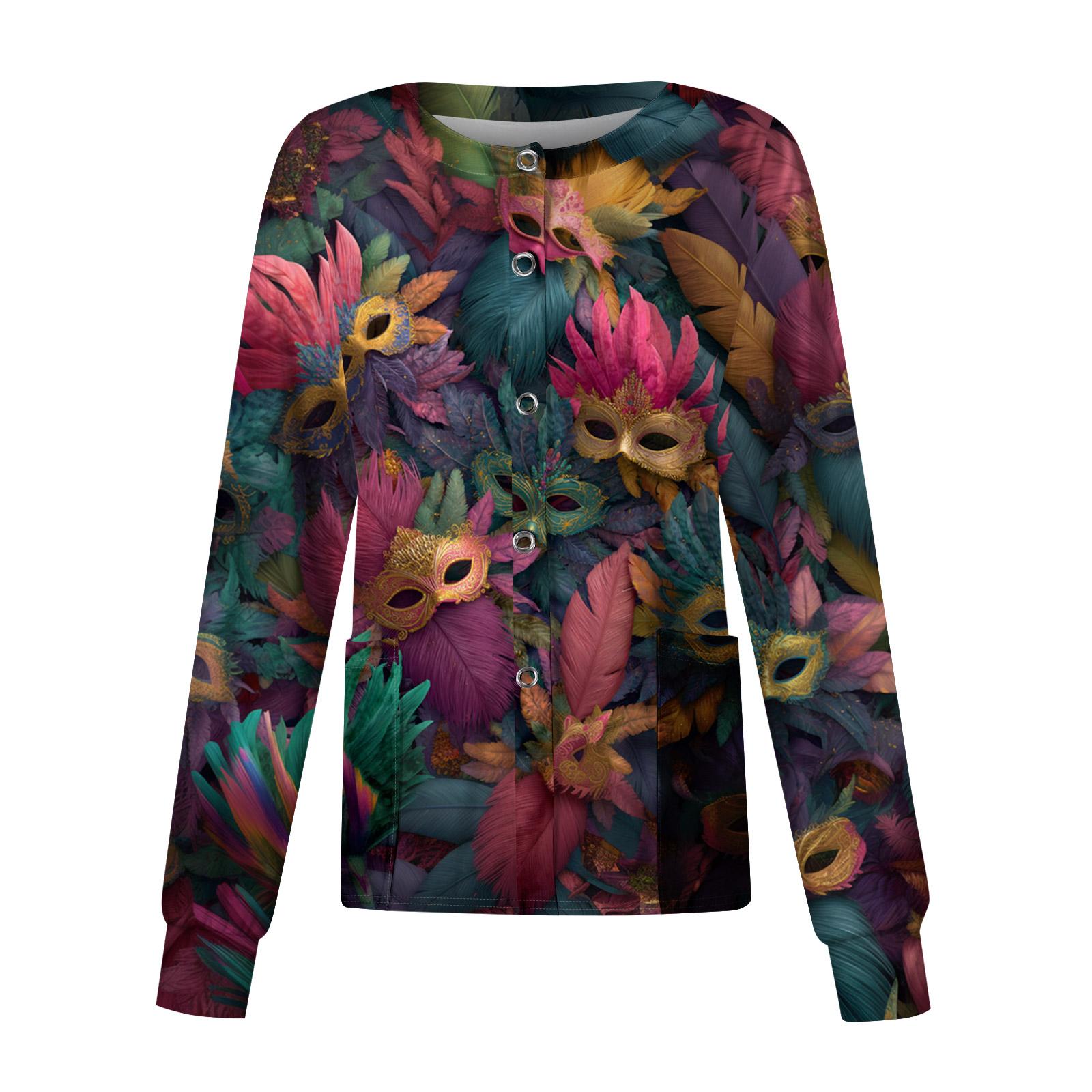 

Женский повседневный топ с длинным рукавом, на одной пуговице, с принтом, быстросохнущий M