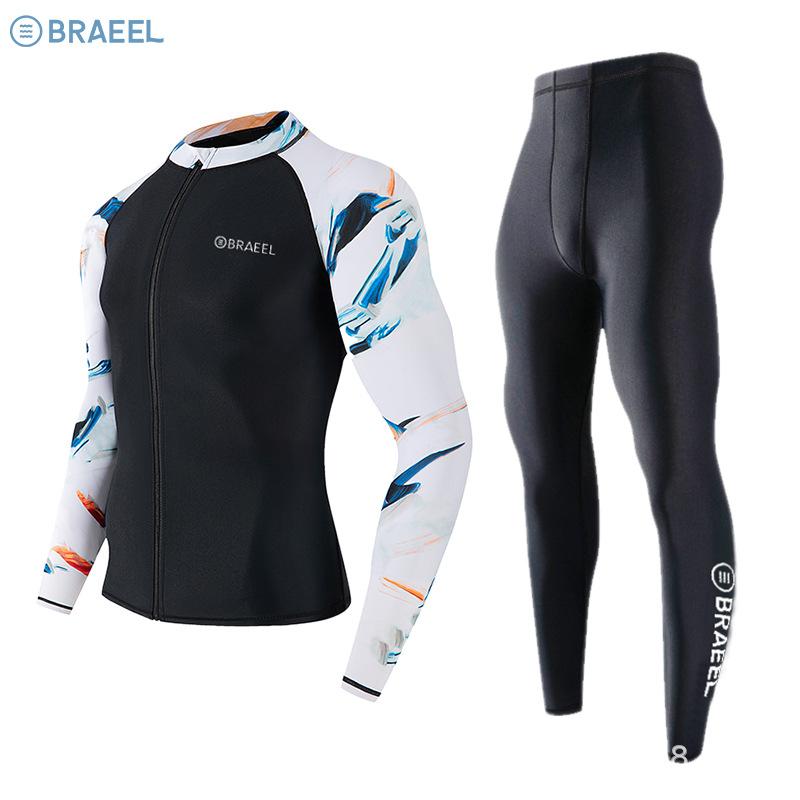 Korea Swimming Suit for Men 2026 New Slim-Fit Zippered UV-Protective Rash Guard Jellyfish Protection Rashguard