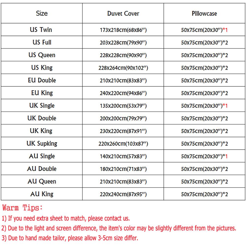 3D Printing Custom Bedding Set Microfiber US Twin Queen King Size Duvet Cover Sets Home Textiles