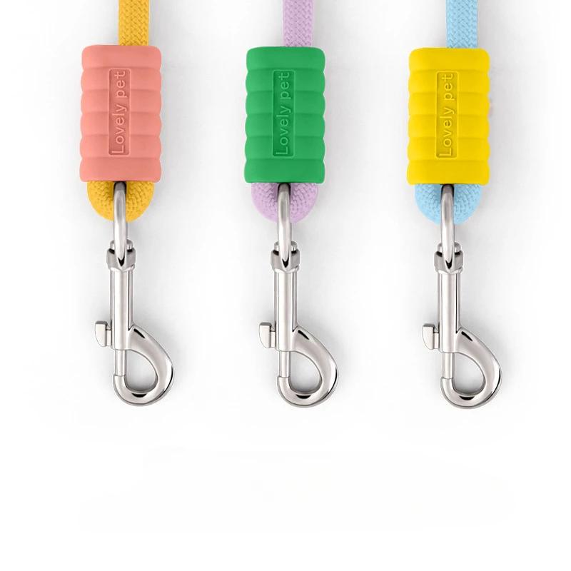 Dog Leash Can Be Worn Cross-body Cloud Foam Cotton Handle Contrast Color P Rope Puppy Goes Out for Pet Walking