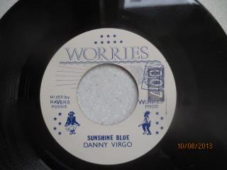 

7inch Record DANNY VIRGO Sunshine Blue NONE Worries 1980 UK Reggae Ska Dub Used