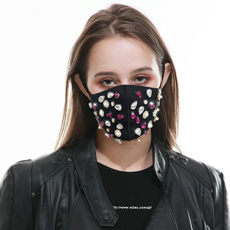 Shiny Crystal Masquerade Face Mask For Female Fashion Party Accessories Mouth Mask Popular Party Nightclub Jewelry Gift