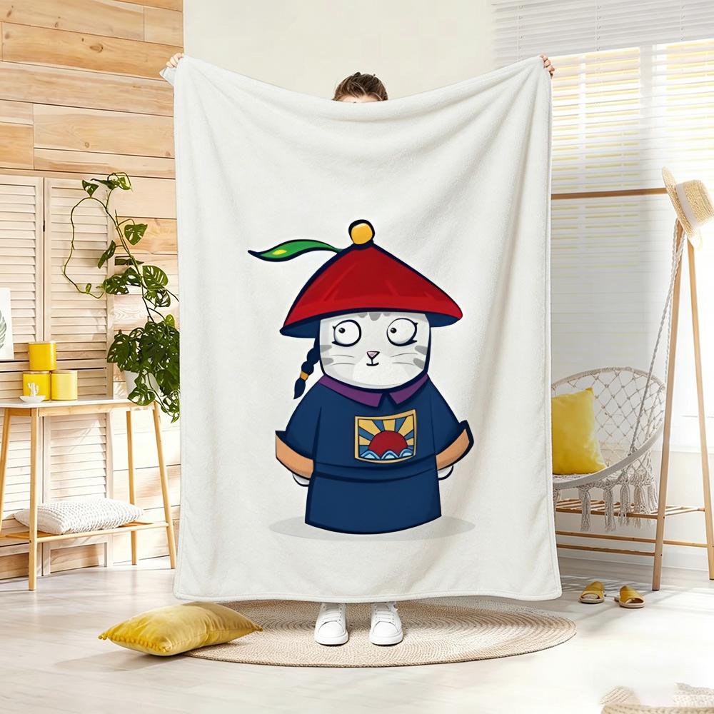 Cartoon F-Forbidden City Cat Throw Soft Warm Throw Blanket for Bedroom Living Room Bed Travel Camping Picnic Gift