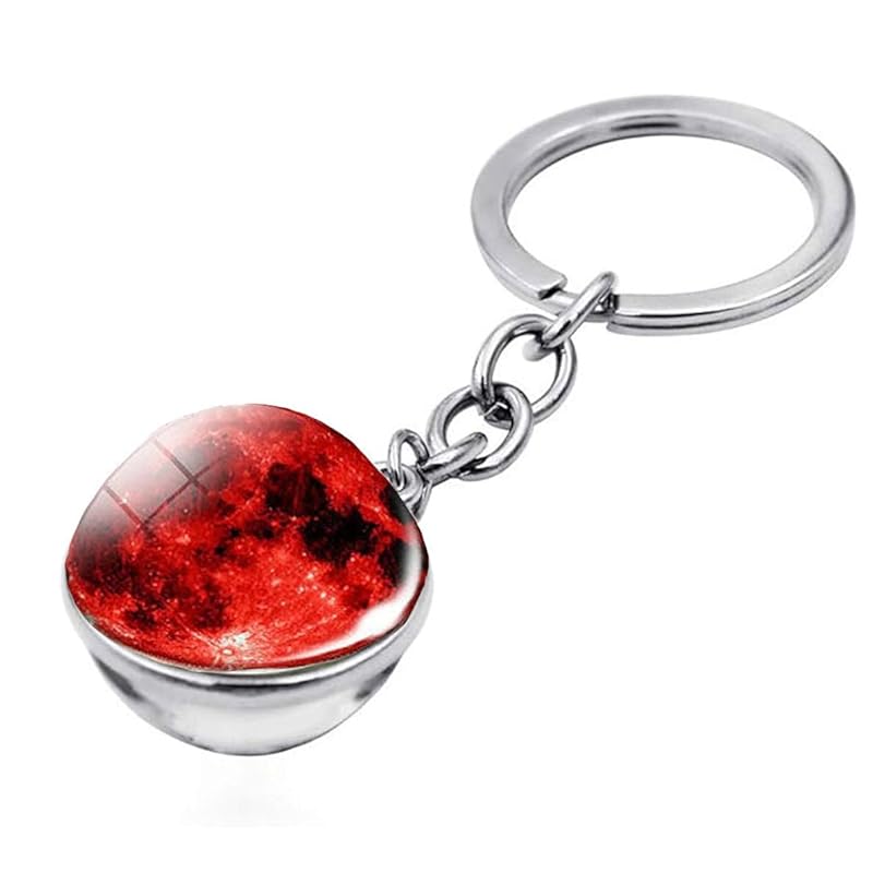 

[ALOHAMONI] planet key ring earth month solar planet universe galaxy world map globe vintage night light Luminous shine ball type key chain key ring