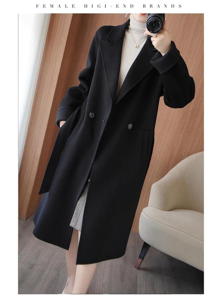 Elegant Mid-Length Women's Wool Coat - Autumn/Winter 2025 Collection