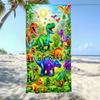 Asciugamano da Spiaggia Colorato Paradiso dei Dinosauri Morbido Assorbente Leggero Asciugatura Rapida Poliestere Asciugamano da Spiaggia Perfetto per Spiaggia Piscina Viaggio