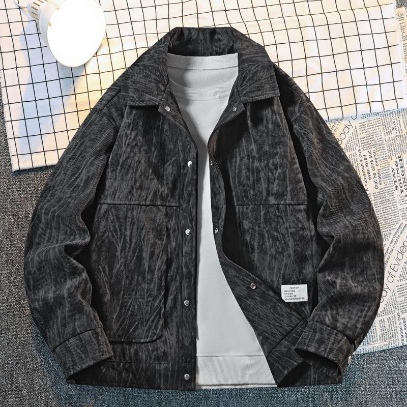 Retro nostalgic PU leather lapel jacket large size leather casual jacket three-dimensional tailoring design single-breasted leather jacket