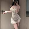 Sexy sexy pure desire lace dress, new slim fit and thin hip wrap, fun Spice Girl home nightdress mesh