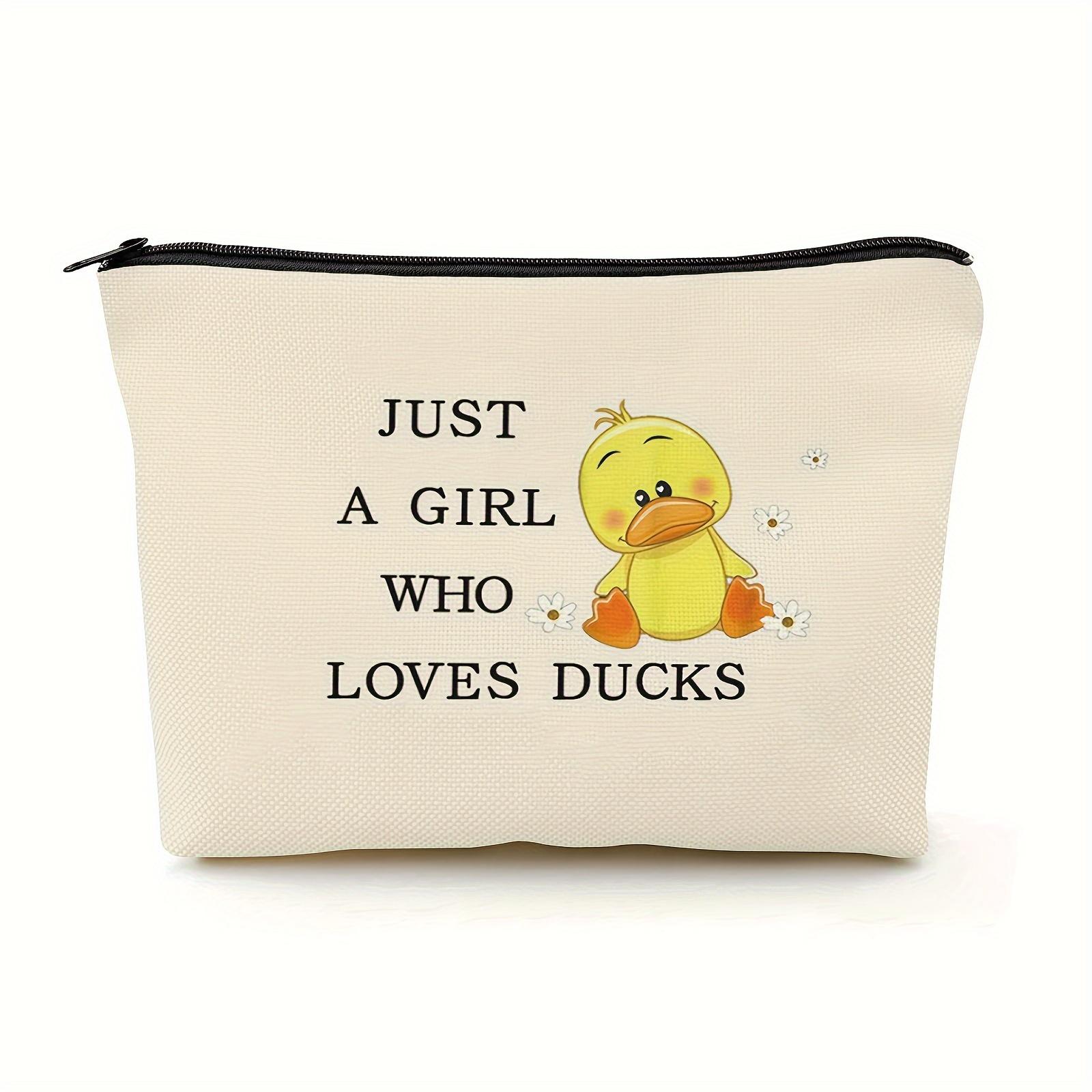 Funny Duck Cosmetic Bag Animal Lover Gift Just A   Who Loves Ducks Makeup Zipper Pouch Bag Duck Lover Gift (Who Loves Ducks)