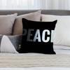Black Peace Pillow Case Short plush Double-sided Print Square Throw Pillow Covers Sofa Home Cushion Decor