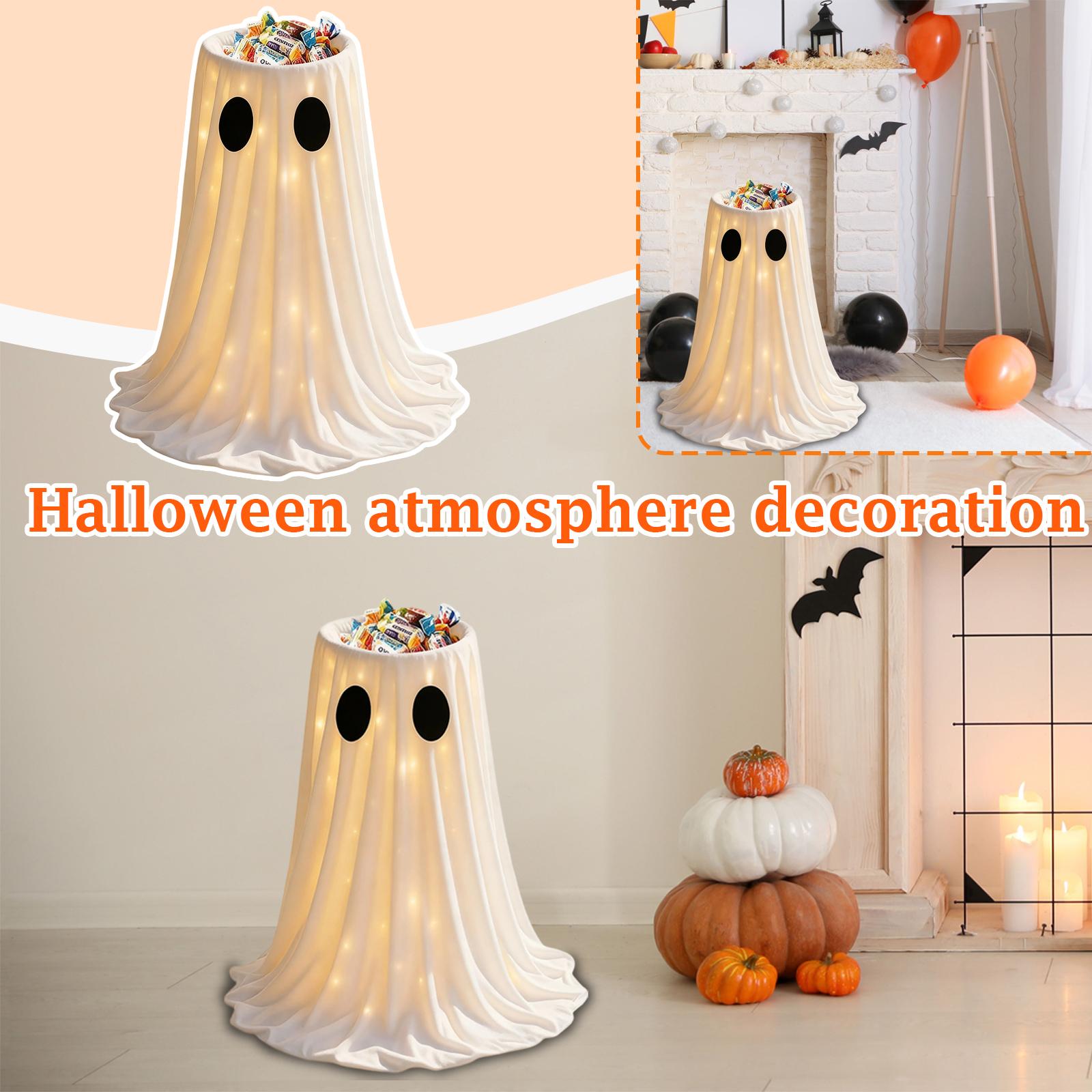 

Хэллоуин Атмосферное Украшение Белый призрак Украшение для двора призрак Конфетница Источник One Size