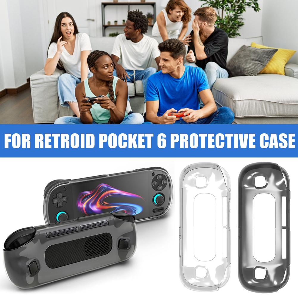 For Retroid Pocket 6 Protective Case RP6 Transparent TPU Soft Rubber Shell Gaming Handheld Accessories