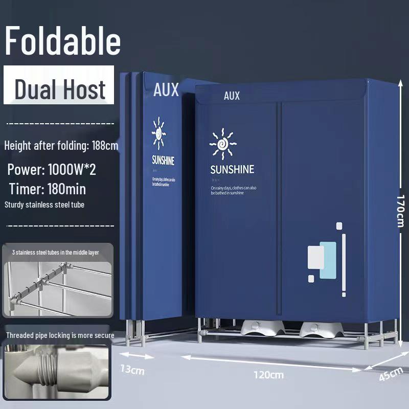 Aux 3000W Foldable Commercial Clothes and Towel Dryer with Large Capacity
