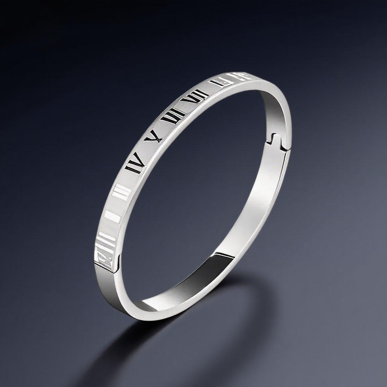 Women s Roman Numeral Titanium Steel Bracelet - High-End, Colorfast Retro Jewelry
