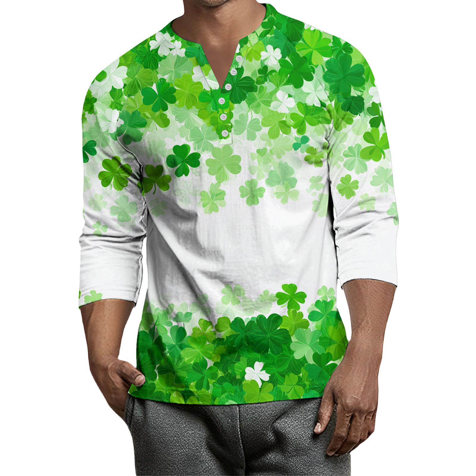 

Мужской контрастный топ реглан на пуговицах с рукавом 3/4 S