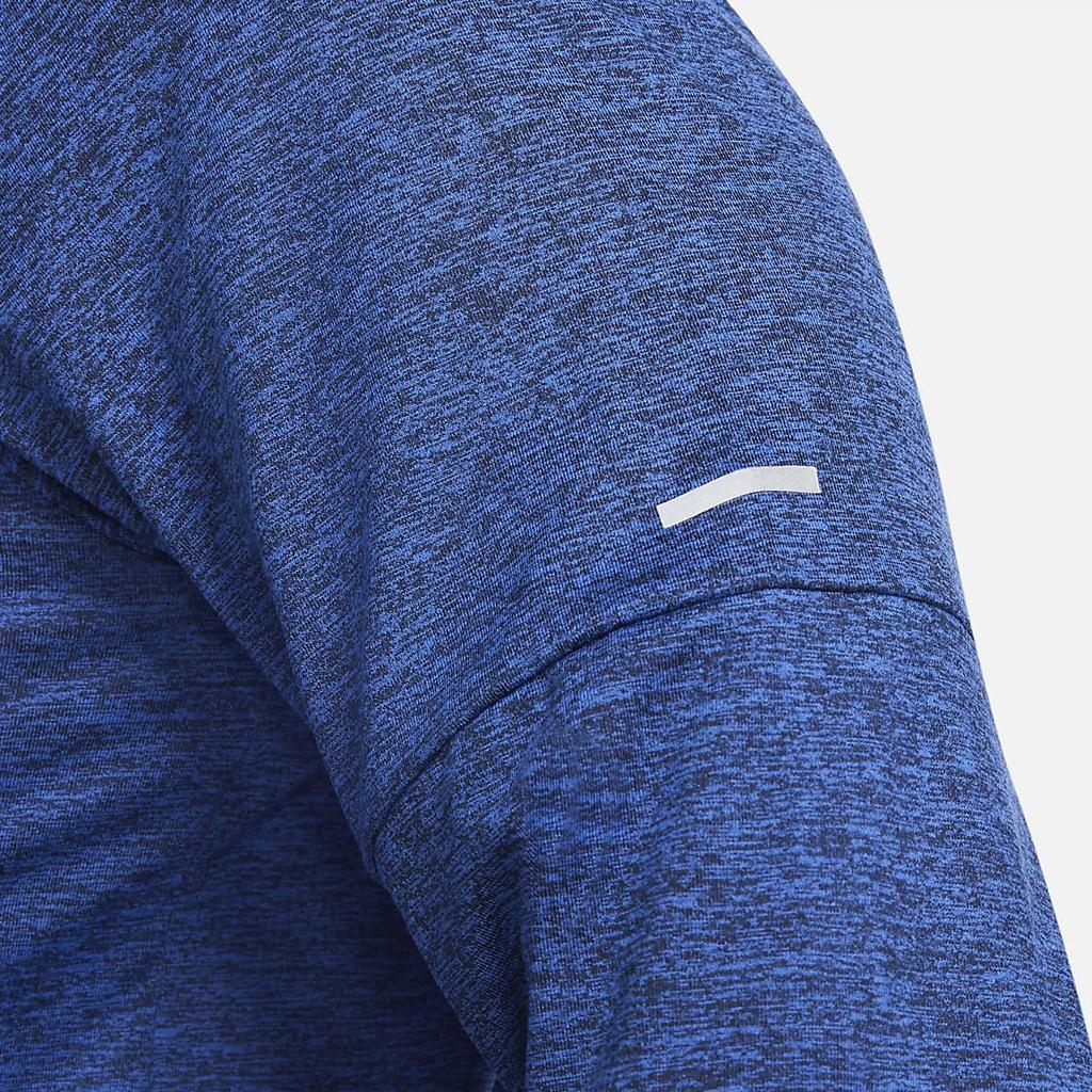 Nike Solid Color Crew Neck Half-Zip Long Sleeve T-Shirt Men Tops Blue DD4756-451