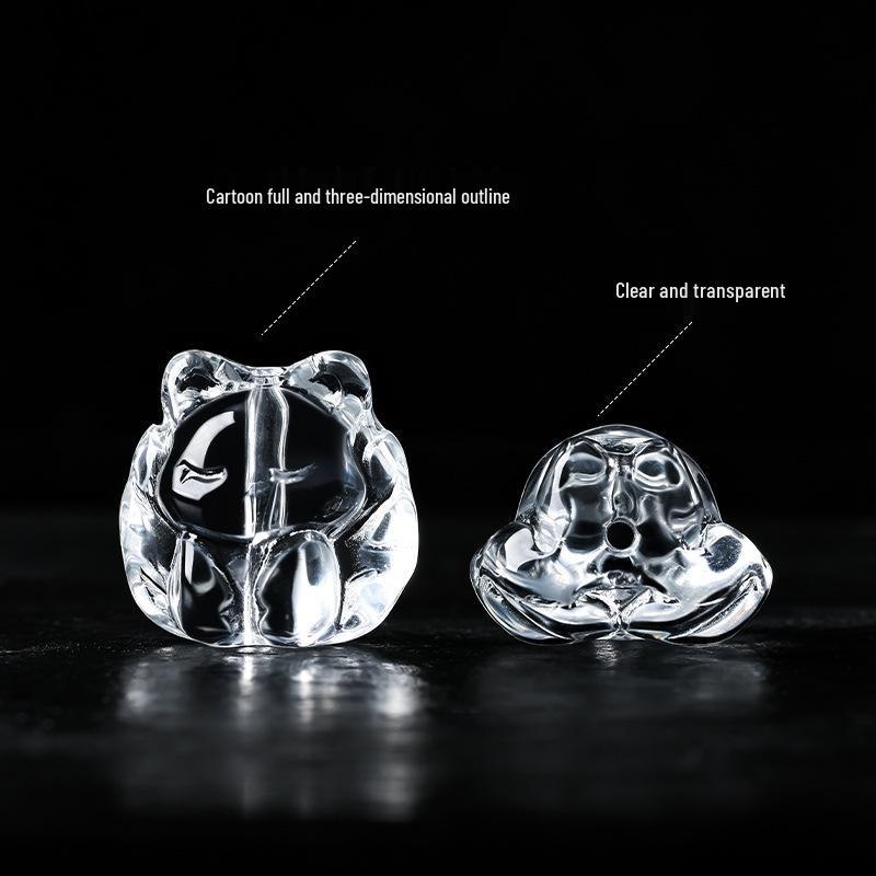 Pixiu & Nine-Tailed Fox White Crystal Glass Bead Bracelet - Handmade Jewelry Accessory