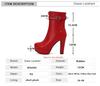 Fashion Fashion Ankle Boots For Women 2025 Autumn Winter High Heels Short Boots Female Platform Red Yellow White Zip Party Shoes 34-46