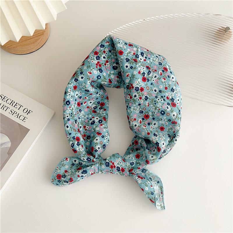 Approx 55cm Cotton Linen Square Scarf Neckerchief Spring Autumn Scarves Neck Scarf Turban Bandanas Headband Decoration for Women